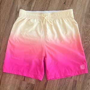 Men's Gradient Yellow to Pink Swim Shorts